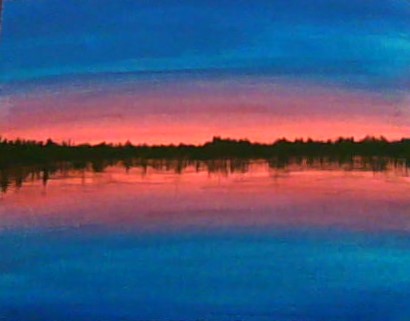 Neon Sunset Reflection